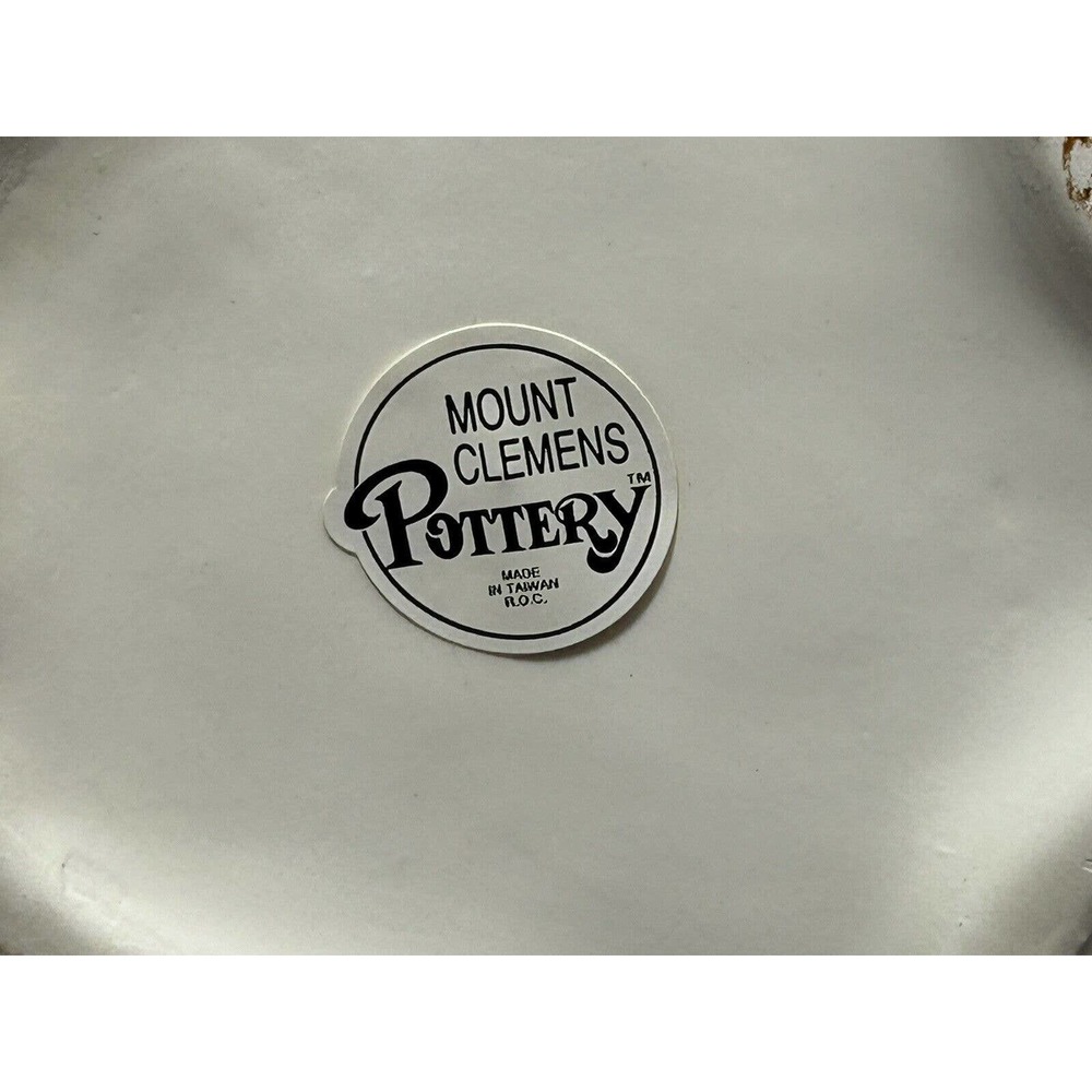 Mount Clemens Pottery Bowl White‎ Ducks Wearing Yellow/White Stripe Bows - Picture 11 of 11